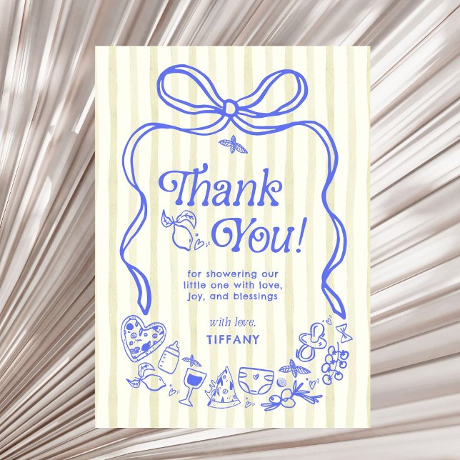 Tarjeta De Agradecimiento Ciao Baby Italian Lemons Baby Shower (Subido por el creador)