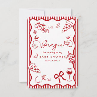 Tarjeta de agradecimiento Ciao - Baby Shower itali