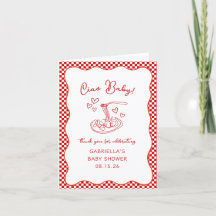 ¡Ciao Bebé! Baby Shower italiano de la pasta roja