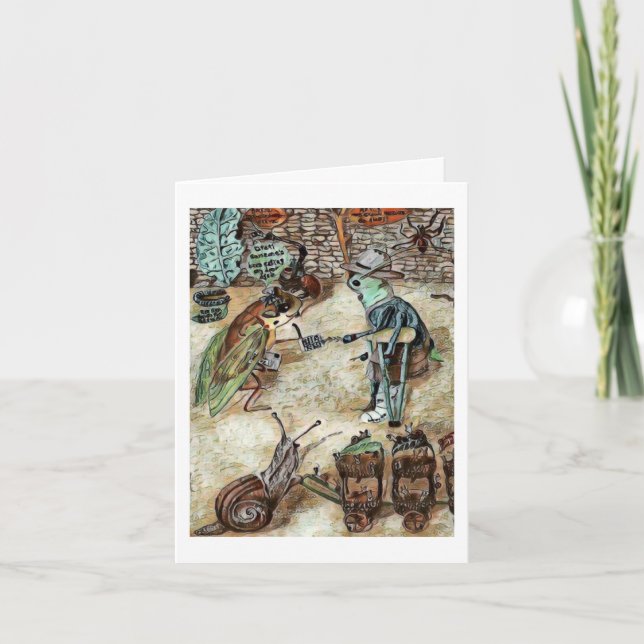 Tarjeta De Agradecimiento Cicada Cassandra recibe correo (Anverso)