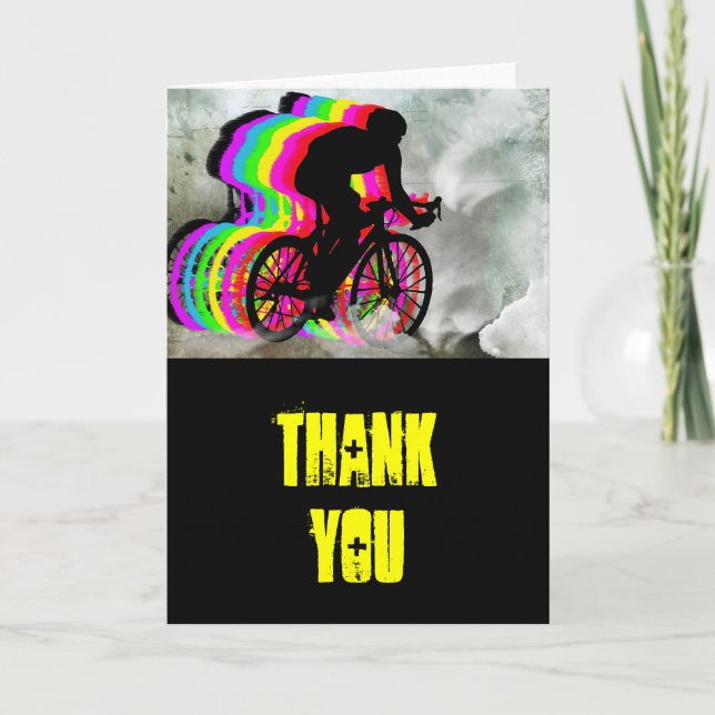 Tarjeta De Agradecimiento Ciclismo en las nubes gracias (Anverso)