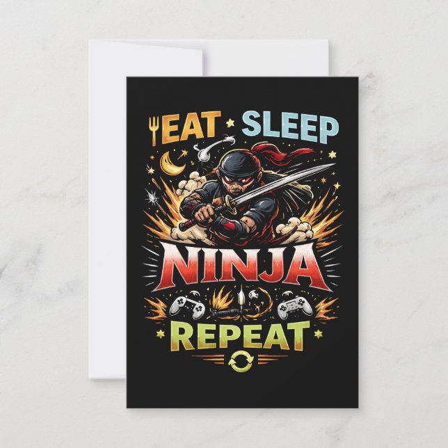 Tarjeta De Agradecimiento Ciclo de vida de ninja (Anverso)