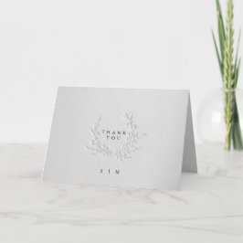 Tarjeta De Agradecimiento Ciego Falso Minimal Deboss Algodón Casamiento Dobl
