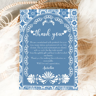 Tarjeta De Agradecimiento Cielito lindo Dusty Blue Mexican Baby Shower