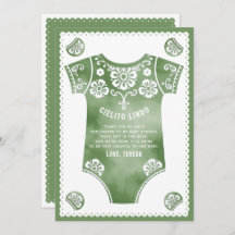 Cielito Lindo sage traje de cuerpo verde para bebé