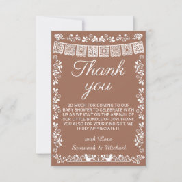 Tarjeta De Agradecimiento Cielito Lindo Terracotta Papel Picado Baby Shower