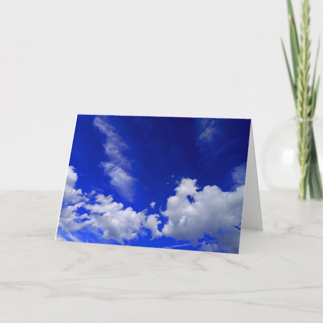 Tarjeta De Agradecimiento Cielo azul con nubes (Anverso)