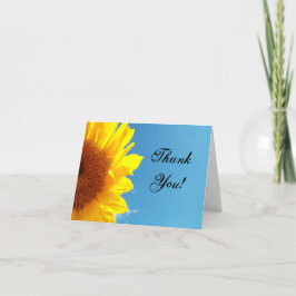 Tarjeta De Agradecimiento Cielo azul de verano con girasol amarillo