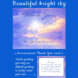 Tarjeta De Agradecimiento Cielo brillante sobre el agua de Serene Bereavemen