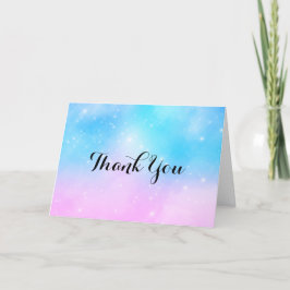 Tarjeta De Agradecimiento Cielo de gradiente rosa y azul pastel