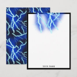 Tarjeta De Agradecimiento Cielo nocturno de tormenta eléctrica relámpago