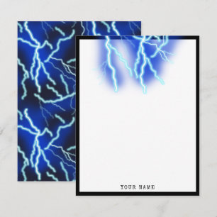 Tarjeta De Agradecimiento Cielo nocturno de tormenta eléctrica relámpago