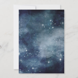 Tarjeta De Agradecimiento Cielo Nocturno Estrellado Galaxia Niebla Azul Prof