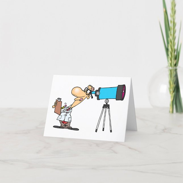 Tarjeta De Agradecimiento Científico con telescopio Humor científico astronó (Subido por el creador)