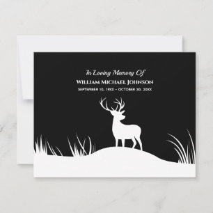Tarjeta De Agradecimiento Ciervo En Memoria Amorosa Recuerdo Funeral Memoria