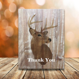 Tarjeta De Agradecimiento ciervo rústico la caza ha terminado boda gracias