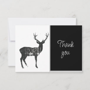 Tarjeta De Agradecimiento Ciervo Silueta Animal Naturaleza Gracias