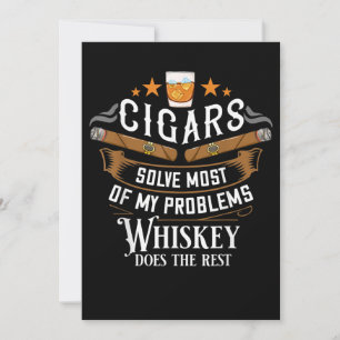 Tarjeta De Agradecimiento Cigars Solve Most Of My Problems Whiskey
