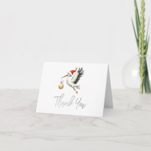 Tarjeta De Agradecimiento Cigüeña adorable de vacaciones