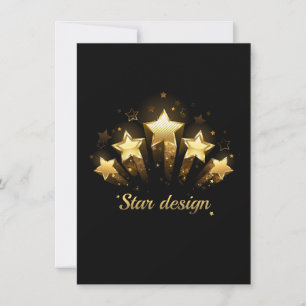 Tarjeta De Agradecimiento Cinco estrellas de oro en negro