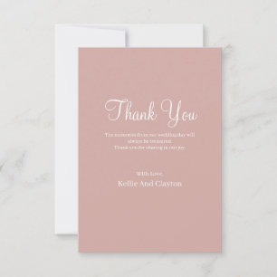 Tarjeta De Agradecimiento Cine Rosa Boda Minimalista moderna Gracias