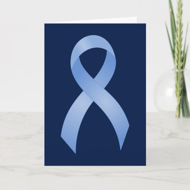 Tarjeta De Agradecimiento Cinta azul clara del cáncer de próstata (Anverso)