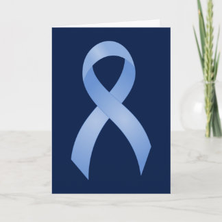 Tarjeta De Agradecimiento Cinta azul clara del cáncer de próstata