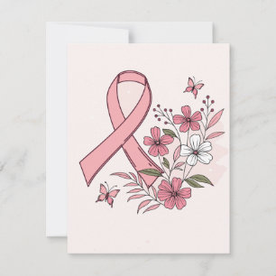 Tarjeta De Agradecimiento Cinta de Conciencia del Cáncer de Mama