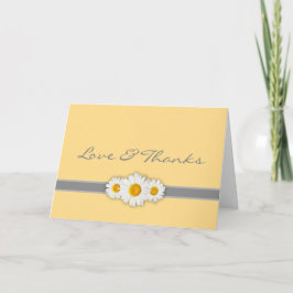 Tarjeta De Agradecimiento Cinta de margarita - Amarillo gris y blanco Gracia