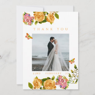 Tarjeta De Agradecimiento Cinta de Monograma de Foto de Boda de Agradecimien