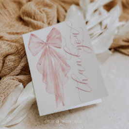 Tarjeta De Agradecimiento Cinta Minimalista de Baby Shower de color rosa