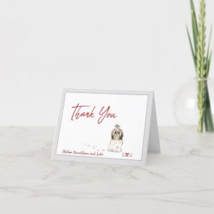Tarjeta De Agradecimiento  Cinta ósea personalizada para perro shih tsu