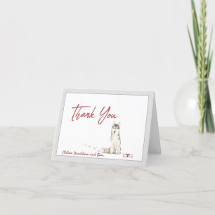 Tarjeta De Agradecimiento Cinta ósea personalizada para perros Husky siberia