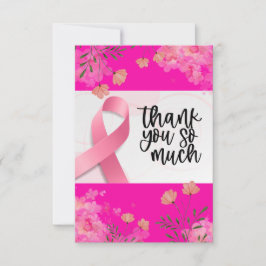 Tarjeta De Agradecimiento Cinta rosa Conciencia sobre el cáncer de mama con 
