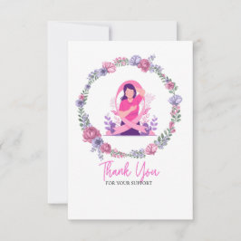Tarjeta De Agradecimiento Cinta rosa Conciencia sobre el cáncer de mama con 