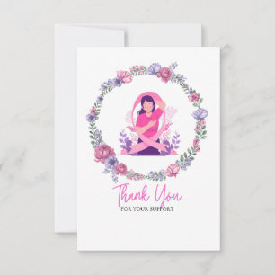 Tarjeta De Agradecimiento Cinta rosa Conciencia sobre el cáncer de mama con 
