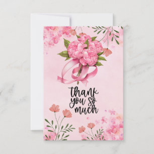 Tarjeta De Agradecimiento Cinta rosa Conciencia sobre el cáncer de mama con