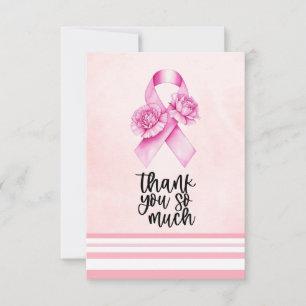 Tarjeta De Agradecimiento Cinta rosa Conciencia sobre el cáncer de mama con