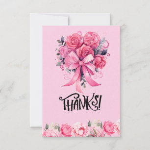 Tarjeta De Agradecimiento Cinta rosa Conciencia sobre el cáncer de mama con