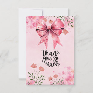 Tarjeta De Agradecimiento Cinta rosa Conciencia sobre el cáncer de mama con