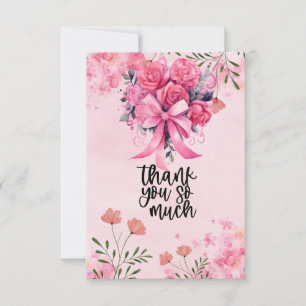 Tarjeta De Agradecimiento Cinta rosa Conciencia sobre el cáncer de mama con