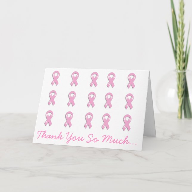 Tarjeta De Agradecimiento Cinta rosa KRW - Muchas gracias (Anverso)