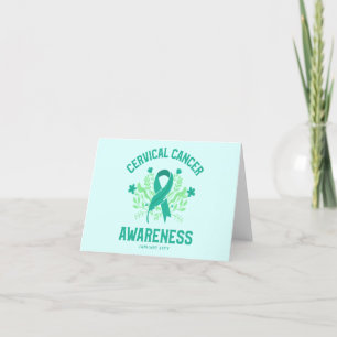 Tarjeta De Agradecimiento Cinta Verde azulada floral de sensibilización sobr