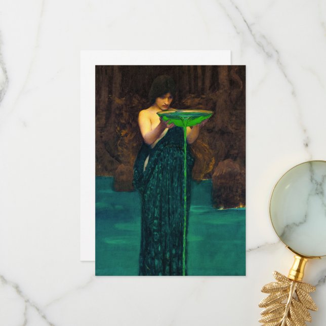 Tarjeta De Agradecimiento Circe Invidiosa por John William Waterhouse (Anverso/Reverso In Situ)
