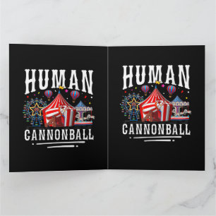 Tarjeta De Agradecimiento Circo Carnaval Bola de Cañón Humano