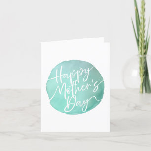 Tarjeta De Agradecimiento Círculo acuarela simple Guión del Día de la Madre