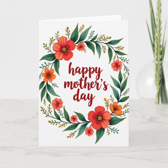 Tarjeta de agradecimiento Círculo floral (Anverso)