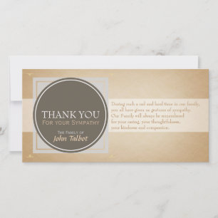 Tarjeta De Agradecimiento Círculo marrón G Etiquetas cuadradas Simpatía Grac