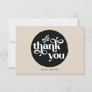 Tarjeta De Agradecimiento Círculo Vintage Personalizado Gracias Plano