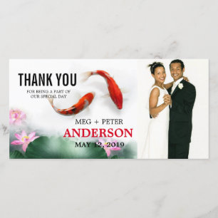 Tarjeta De Agradecimiento Círculos de amor   Gracias Boda de Lotus Koi